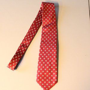 Fleet Street 100% Silk Tie - Red Geometric - Made in the USA
